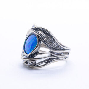 ANILLO EN PLATA DE 1ª LEY CON ÓPALO NOBLE CIRCULAR