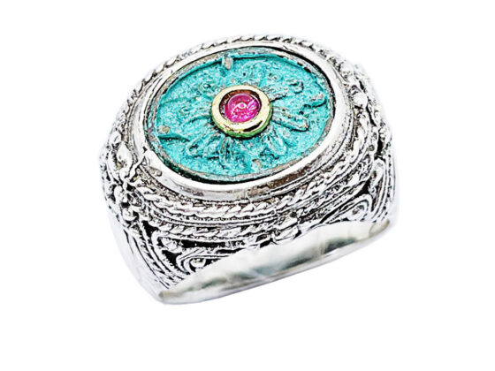 Anillo Volterra de estilo etrusco en plata